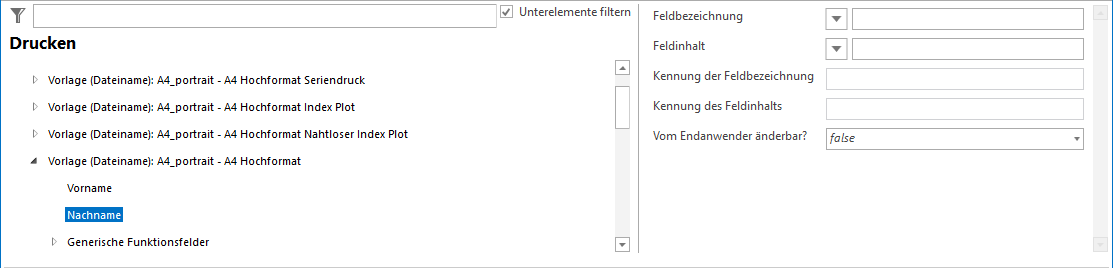 Konfiguration Nachname