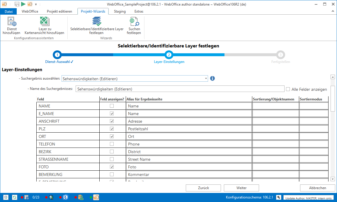 Ausgewähltes Suchergebnis anpassen