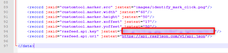 Ersetzen des Keys in der Datei synergis_weboffice.xml"