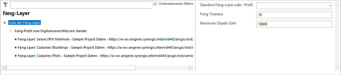 Fang-Layer Konfiguration Fang-Layer Konfiguration
