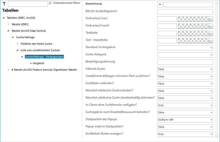 Liste von vordefinierten Suchen Liste von vordefinierten Suchen