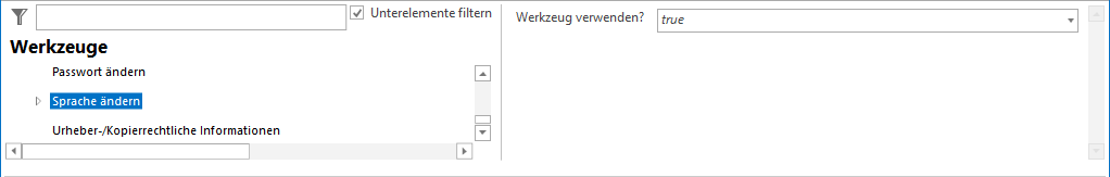 Sprache ändern Werkzeug Konfiguration Sprache ändern Werkzeug Konfiguration