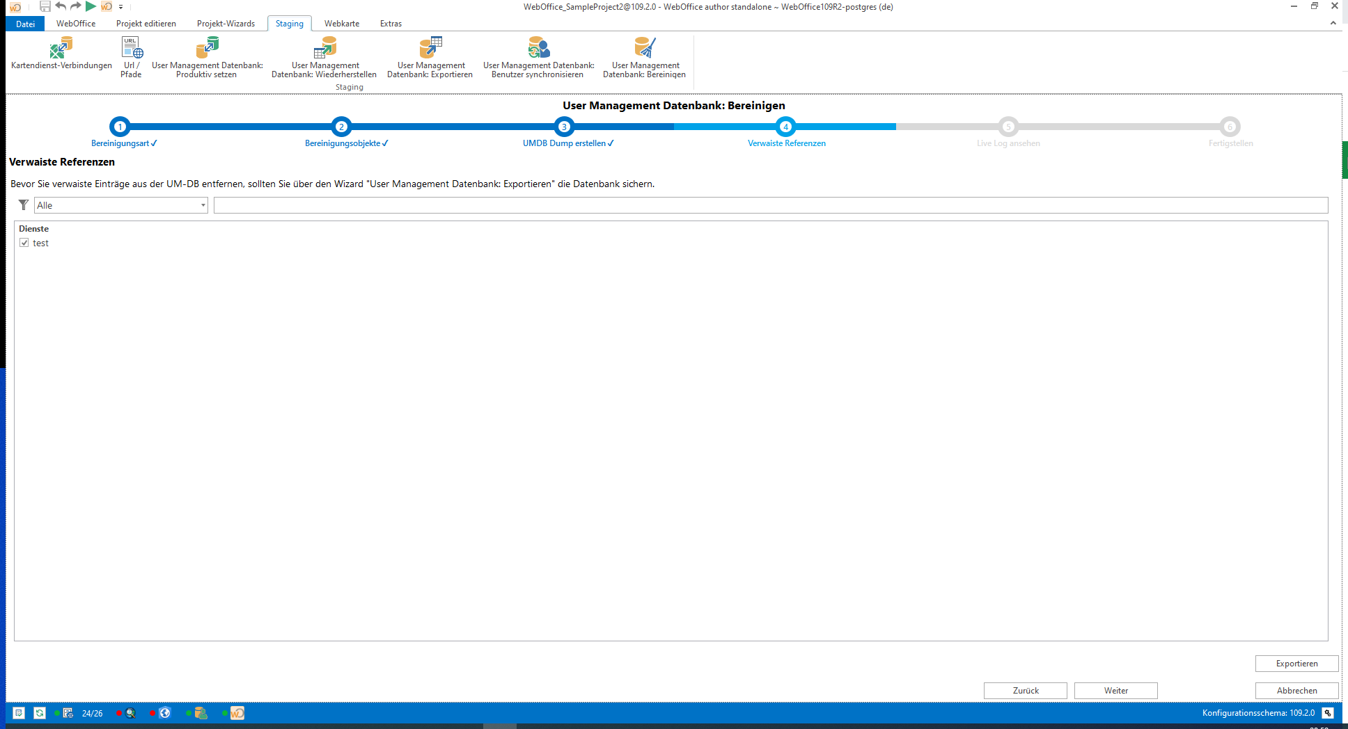 Auswahl der zu löschenden Einträge Auswahl der zu löschenden Einträge