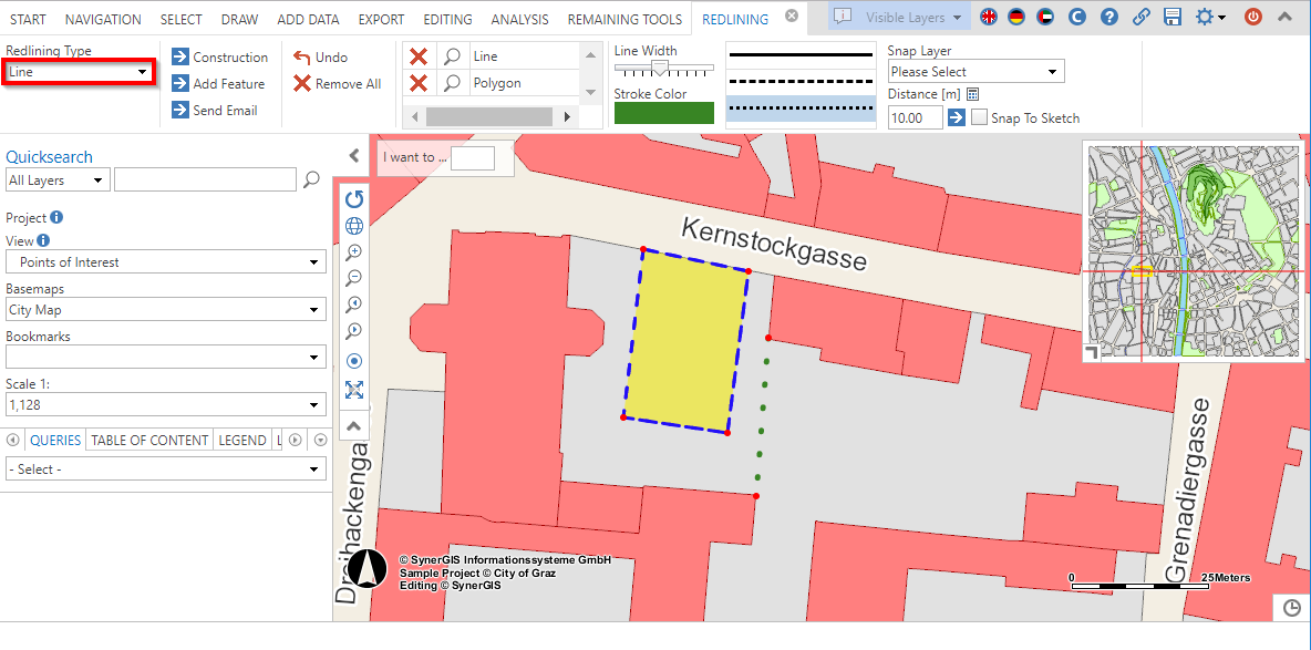 Creating a Line- object in the WebOffice core client