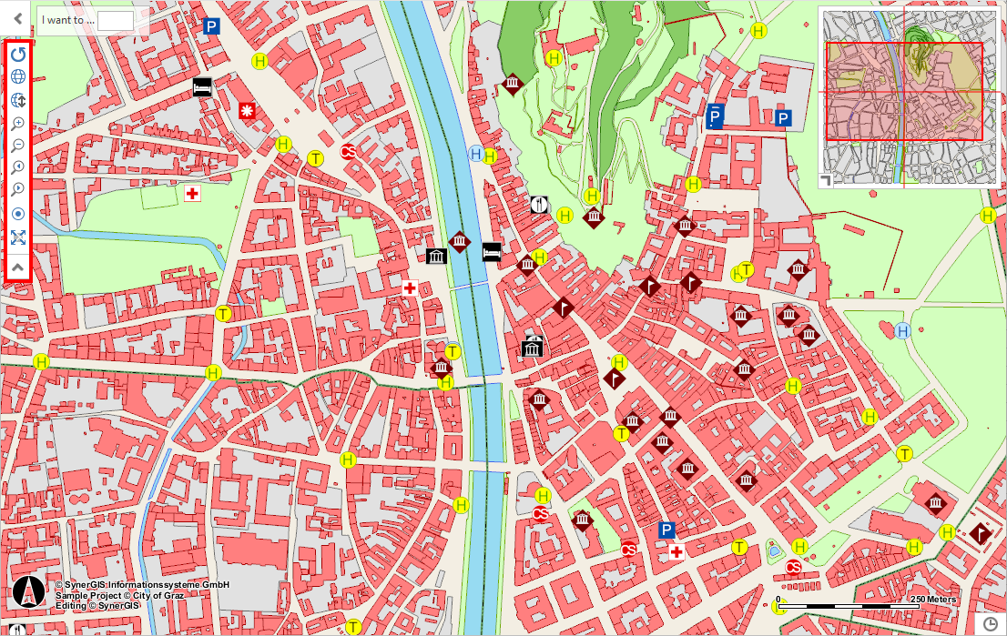 Navigation Section of <%MAP%> des WebOffice core Client