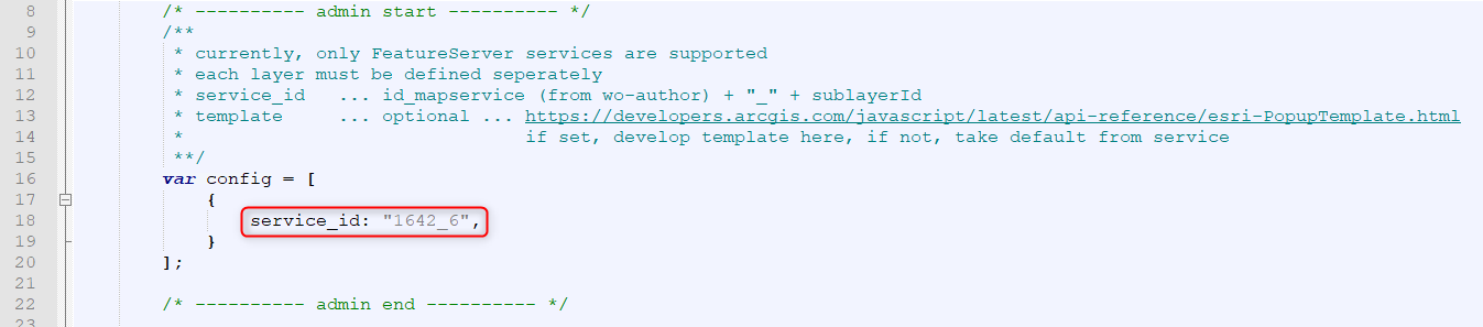 Configuration of the file "customPopup.htm"