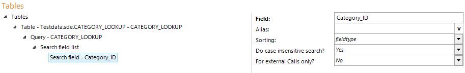 Configure a table query with a search field pointing to the lookup ID field Configure a table query with a search field pointing to the lookup ID field