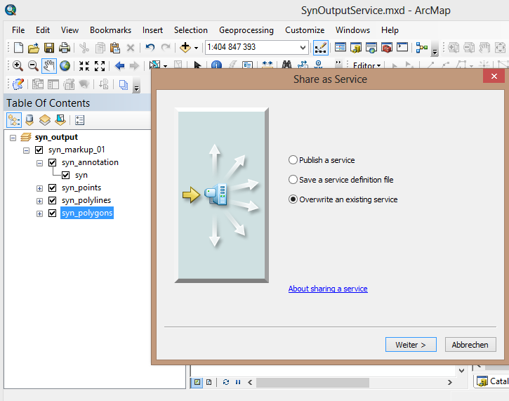 Overwrite the existing SynOutputService Overwrite the existing SynOutputService