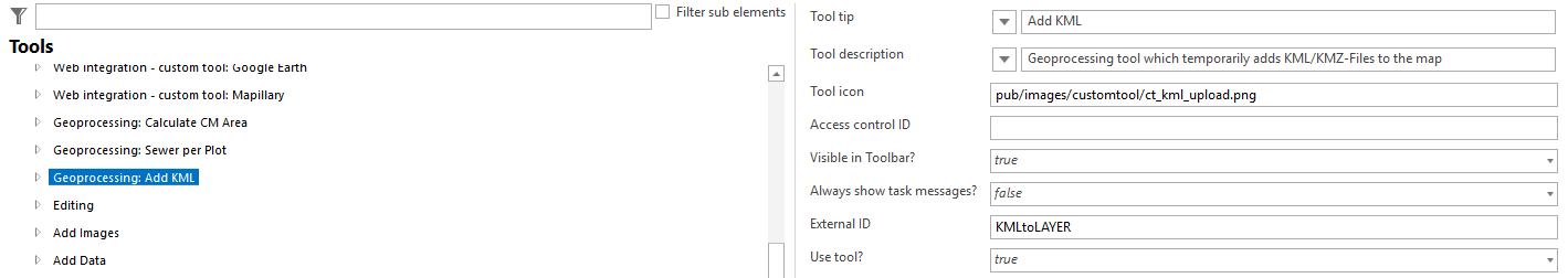 Configuring of Geoprocessing tool