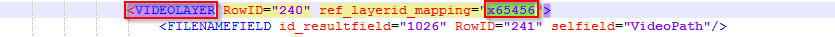 Video layer ID in the project configuration xml file