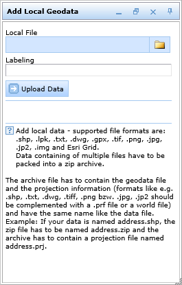 Add local geodata tool form in the WebOffice html client Add local geodata tool form in the WebOffice html client