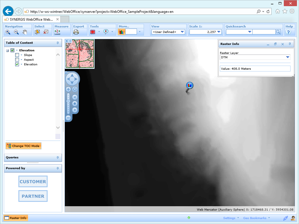 Requesting a raster value