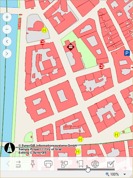 Lower toolbar in the WebOffice mobile client - phone mode
