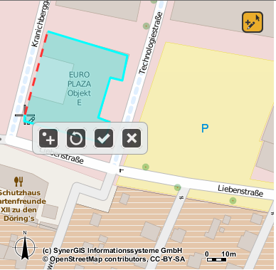 Create via clickmode in WebOffice map widget