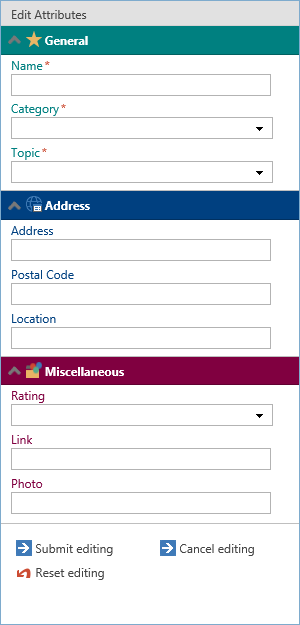 Group of edit fields - expanded