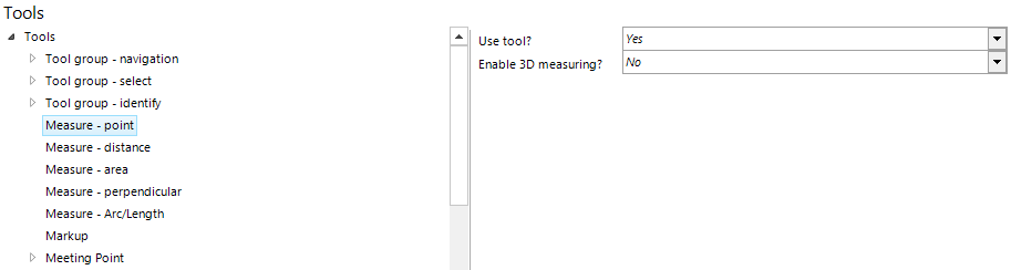 Measure Point tool configuration Measure Point tool configuration