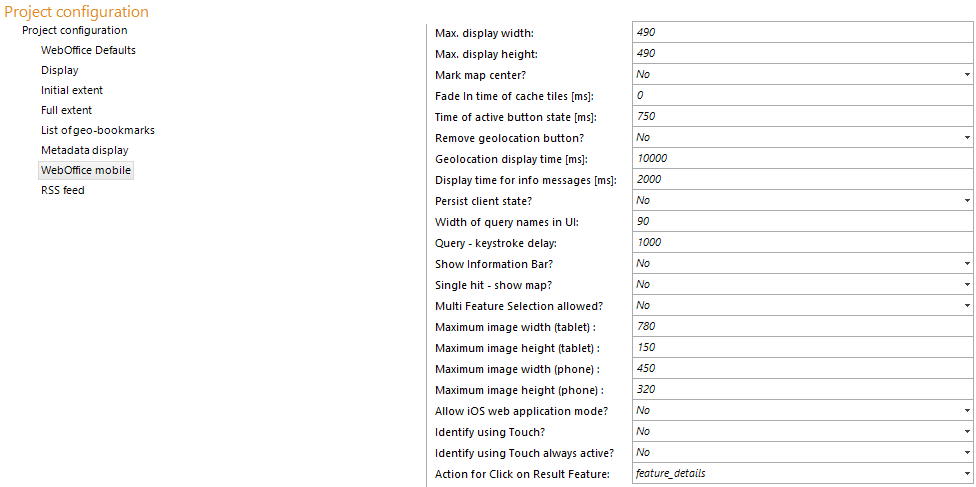 WebOffice mobile configuration