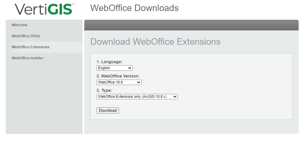 Download the corresponding installation file