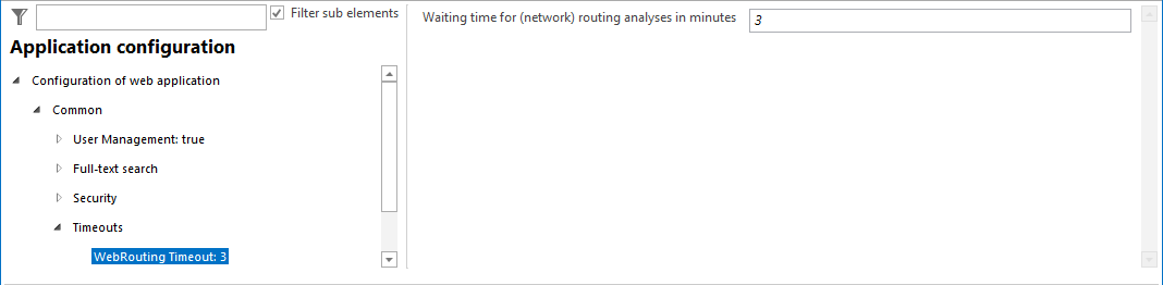 Routing timeout configuration
