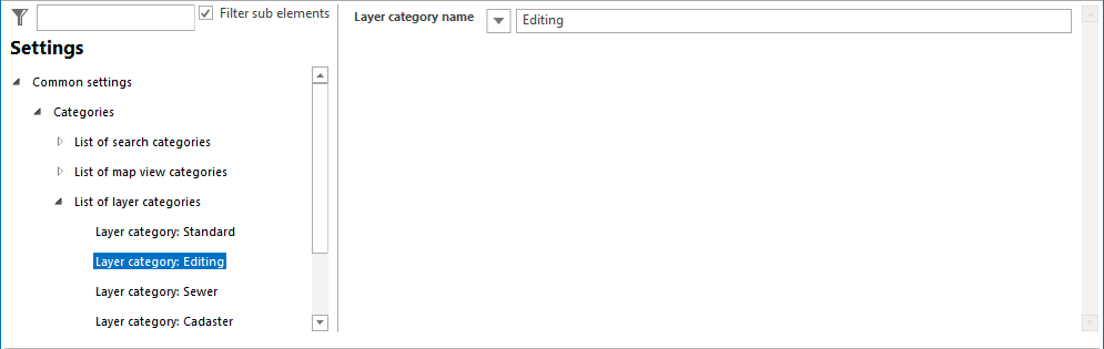 Layer category name configuration Layer category name configuration