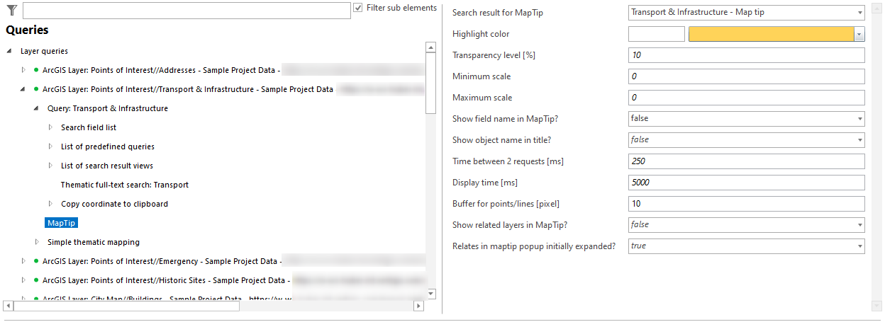 MapTip configuration