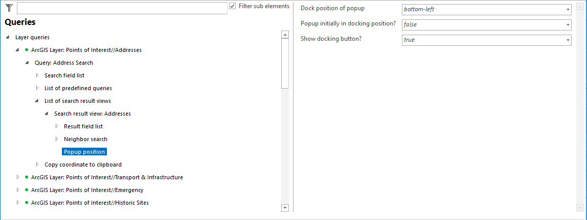 Popup position configuration