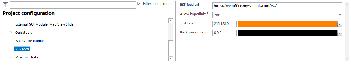 Configuration - RSS feed