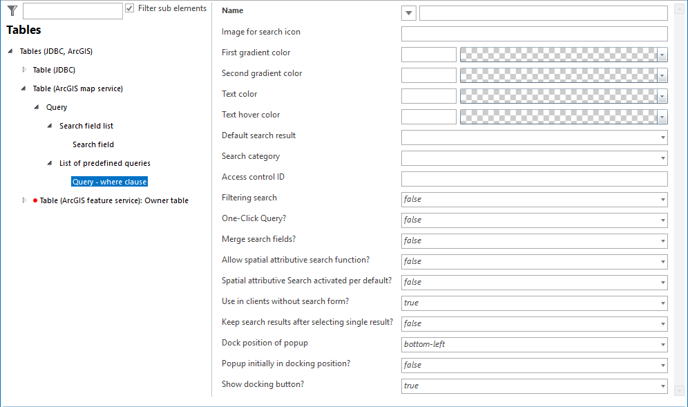 List of predefined queries