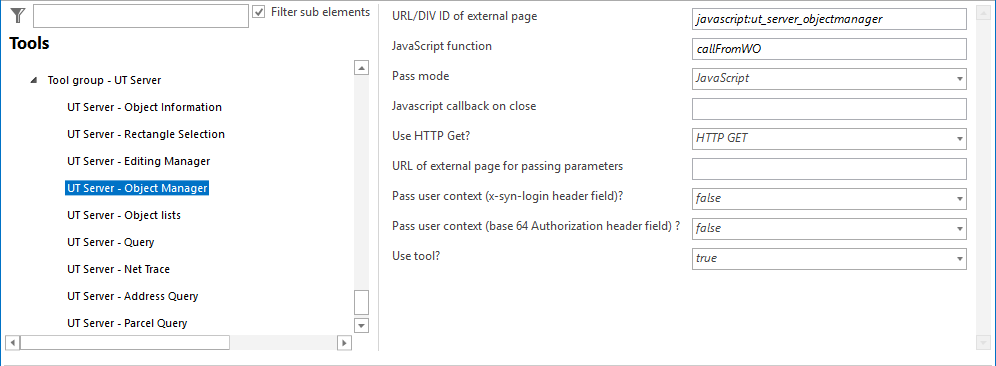 Configuration - UT Server Object Manager