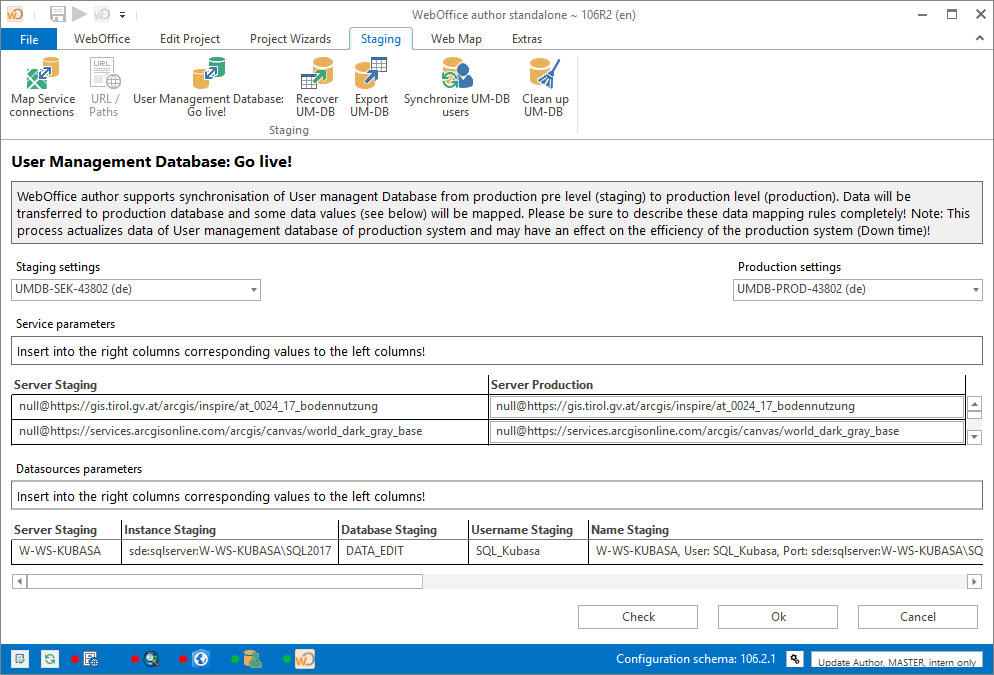 Dialogue in WebOffice author standalone - UserManagement Database Go Live!