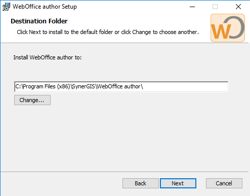 Installing WebOffice author Installing WebOffice author