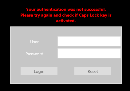 Login page - not successfully authenticated Login page - not successfully authenticated