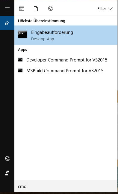 Open command line DOS box Open command line DOS box