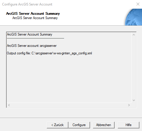 ArcGIS Server account summary ArcGIS Server account summary
