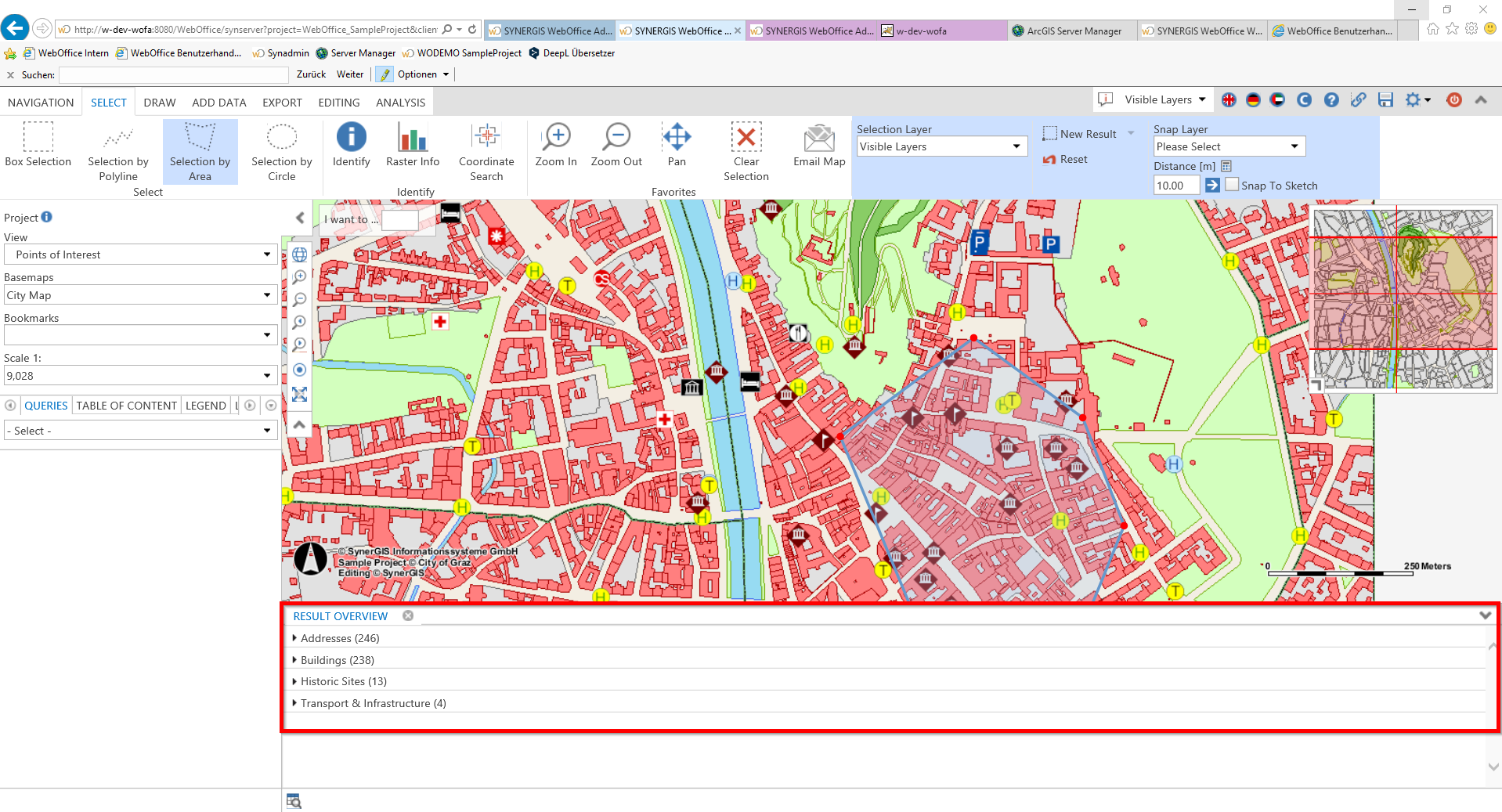 Result Overview for representing multiple selection Result Overview for representing multiple selection