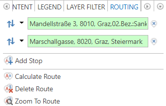Eingabe der Routing Stops per Textfeld Eingabe der Routing Stops per Textfeld