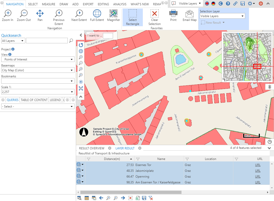 Result of a neighbor search Result of a neighbor search