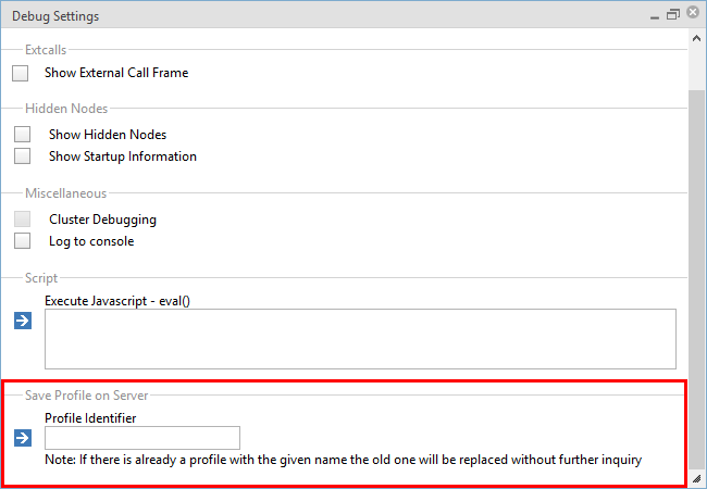 Save profile on server