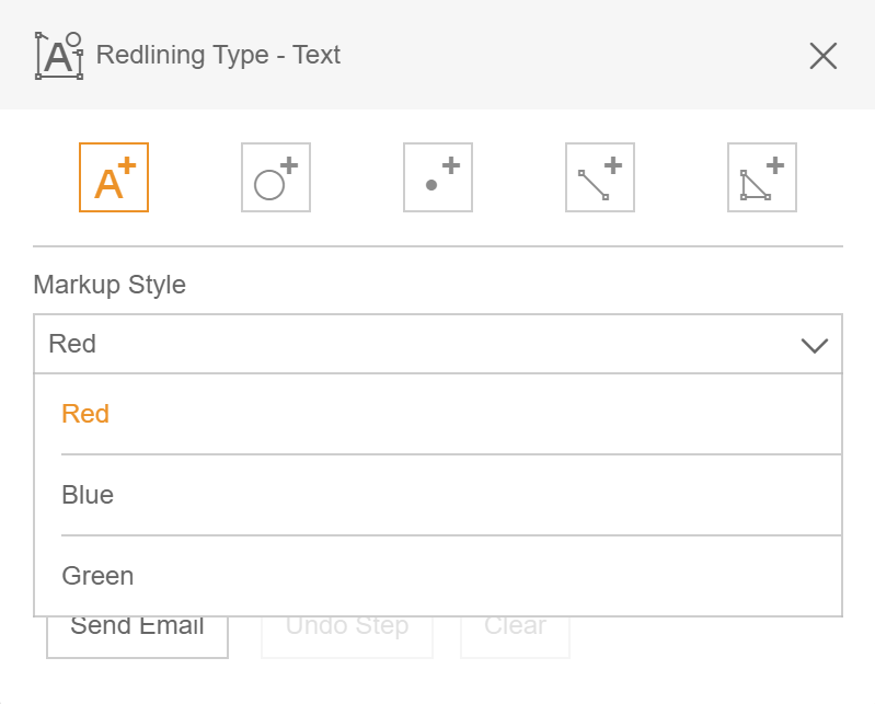Markup tool in the WebOffice flex client with configured markup styles Markup tool in the WebOffice flex client with configured markup styles