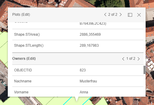 Multiple objects in one layer found by MapTip in WebOffice flex with attached Relates between wich you can switch Multiple objects in one layer found by MapTip in WebOffice flex with attached Relates between wich you can switch