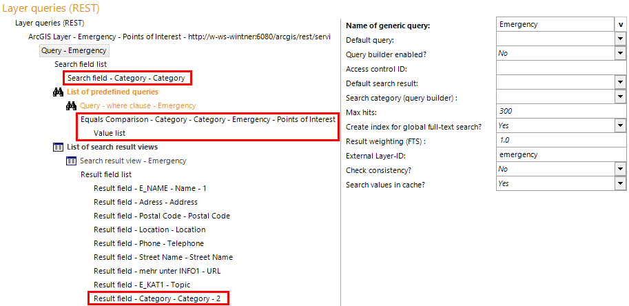 Configure a layer query that uses the attribute field both as search field and result field Configure a layer query that uses the attribute field both as search field and result field