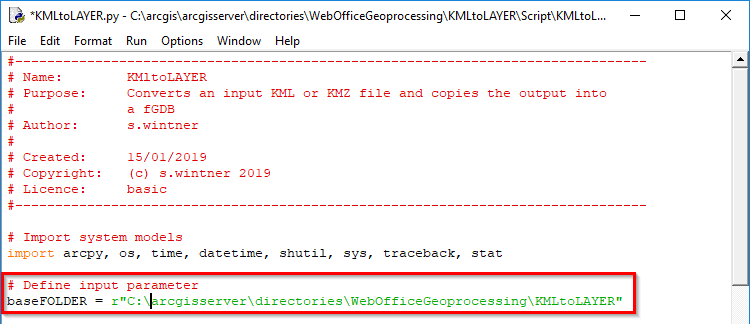 Adapting of the variable baseFOLDER Adapting of the variable baseFOLDER