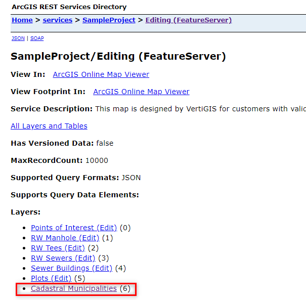Determining the value for "sublayerId" Determining the value for "sublayerId"