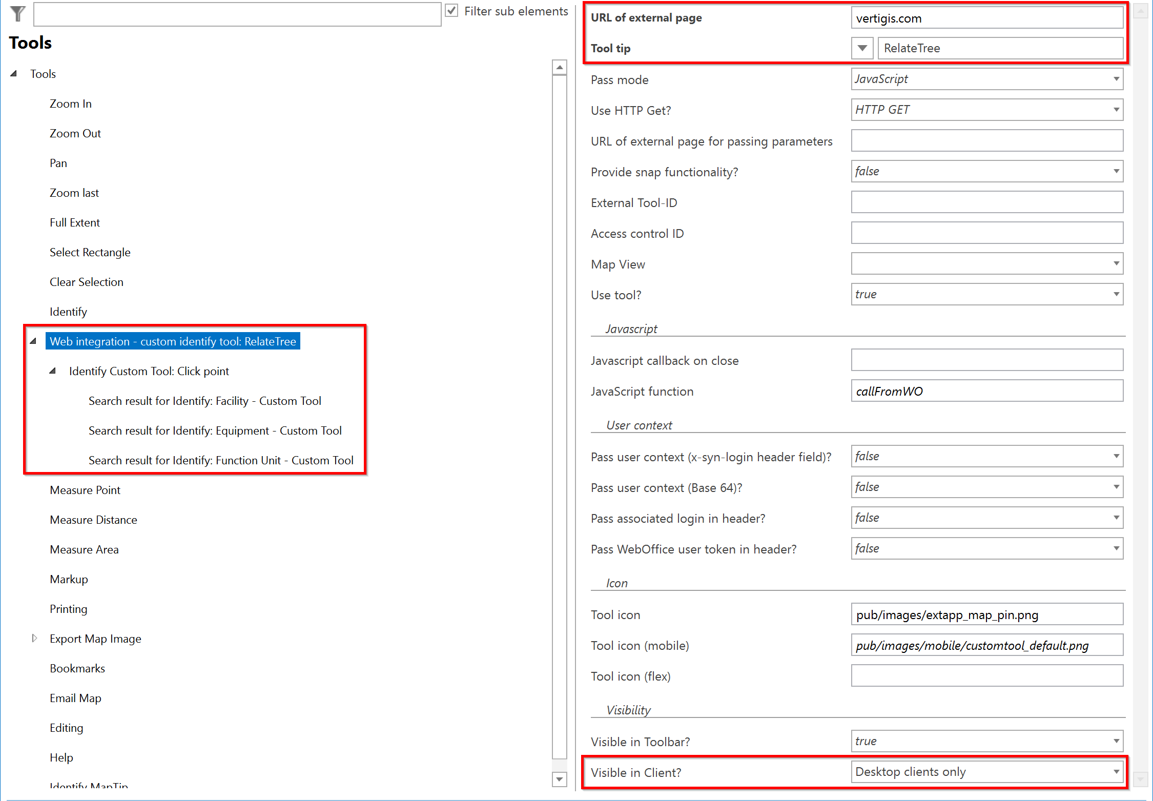 Configuration of a custom identify tool in the WebOffice author standalone Configuration of a custom identify tool in the WebOffice author standalone