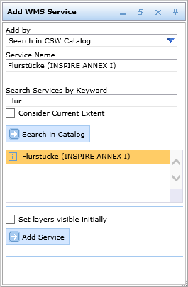WMS Service by searching in CSW catalog WMS Service by searching in CSW catalog
