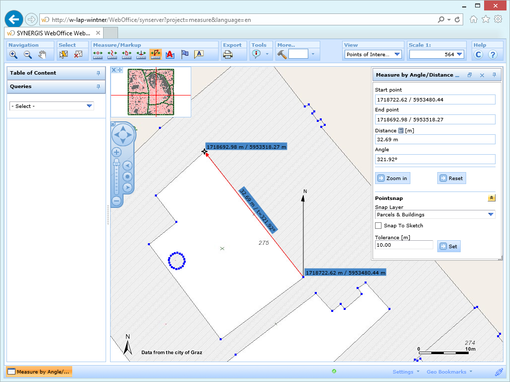Measuring by angle/distance using snapping in the WebOffice html client Measuring by angle/distance using snapping in the WebOffice html client