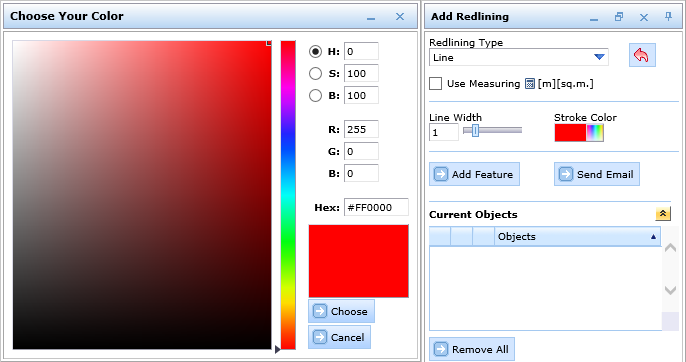 Choose a color for redlining style Choose a color for redlining style