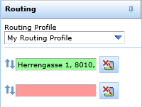 top: known address (green) / bottom: unkown address (red) top: known address (green) / bottom: unkown address (red)