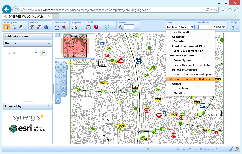 Select a map view from a structured list Select a map view from a structured list