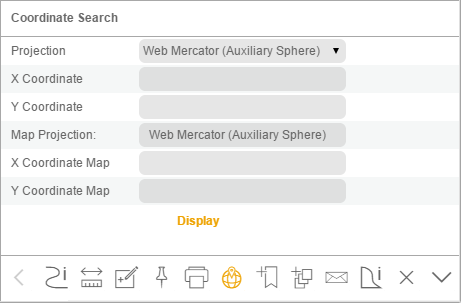 Coordinate search tool in the WebOffice mobile client - tablet mode Coordinate search tool in the WebOffice mobile client - tablet mode